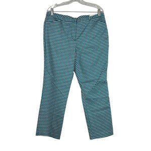 WORTHINGTON - WOMEN'S 14 - BLUE LOW RISE SLIM FIT SUZY GEOMETRIC CAPRI PANTS
